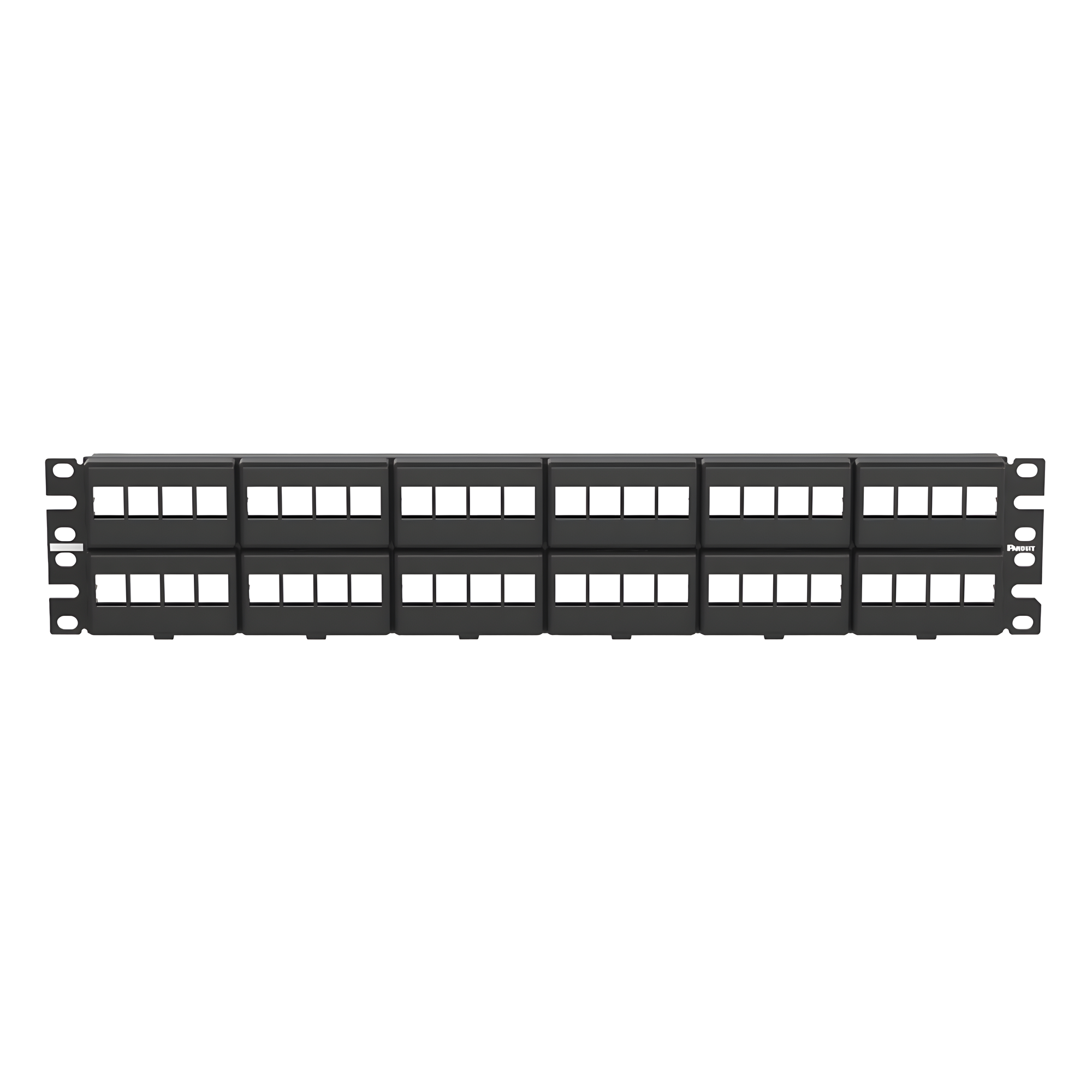 Panel de Parcheo Modular Keystone (Sin Conectores), de 48 Puertos, Identificación con Etiqueta Adhesiva, 2UR — PANDUIT · SKU NKFP48Y
