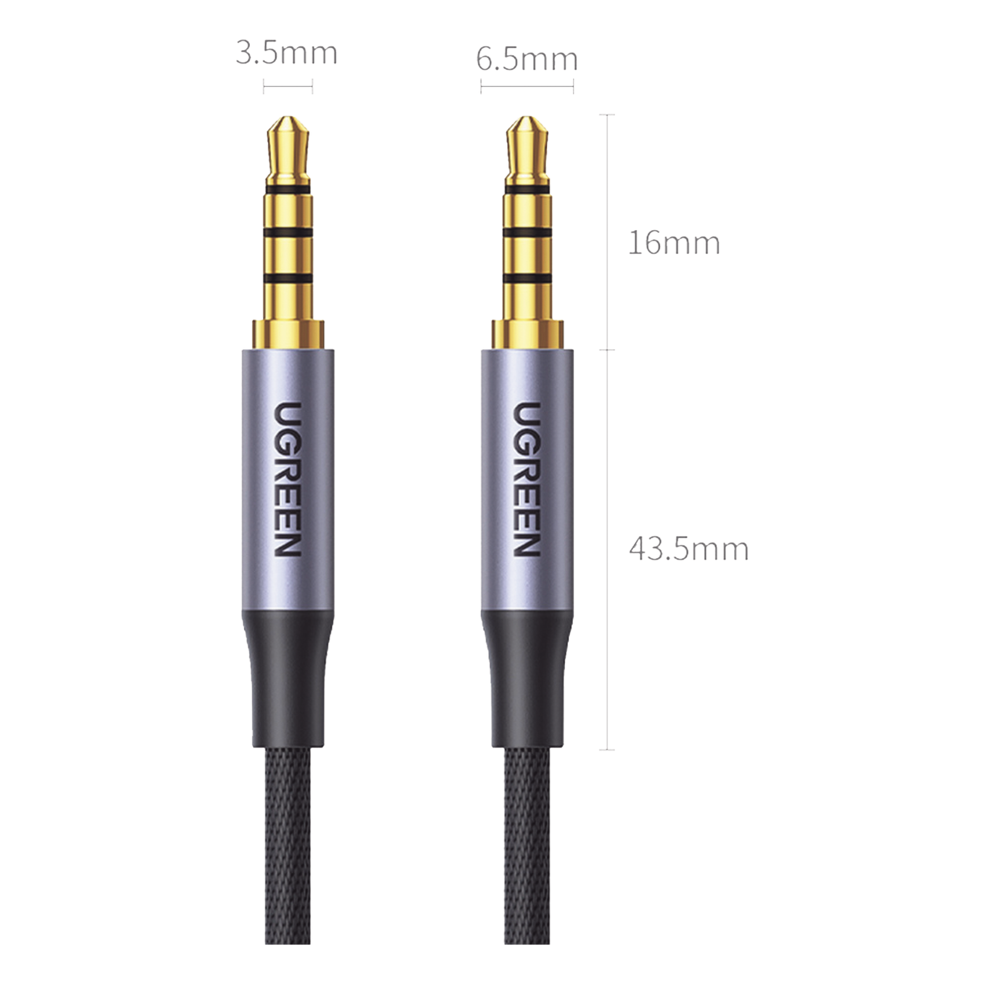 Cable Auxiliar de 3.5mm / Cable Audio Estéreo / Núcleo de Alambre de Cobre Esmaltado / Carcasa de Aluminio Azul + Nylon Trenzado / Soporta Micrófono / 2 Metros