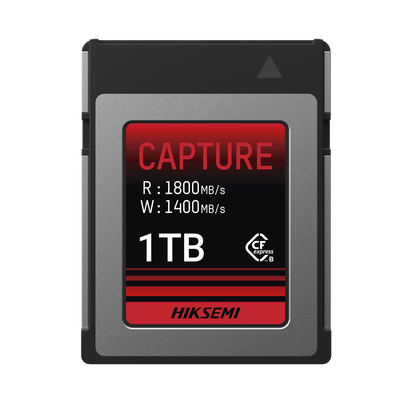 Memoria CFexpress tipo B / Clase 10 de 1 TB / Especializada para Cámaras de Fotografía y Video / 1800 MB/s Lectura / 1600 MB/s Escritura — HIKSEMI by HIKVISION · SKU HS-CFE-E300/1T