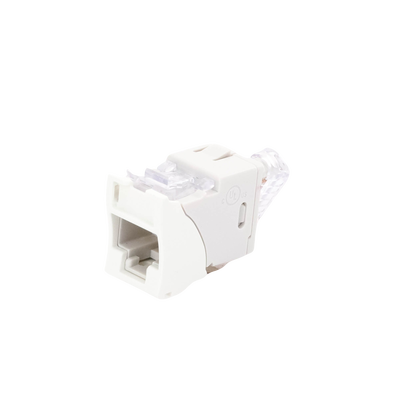 Jack Ultramax Cat6A, UTP, Montaje Híbrido en Placa de Pared (Plano y Angulado), Color Blanco, Punch Down