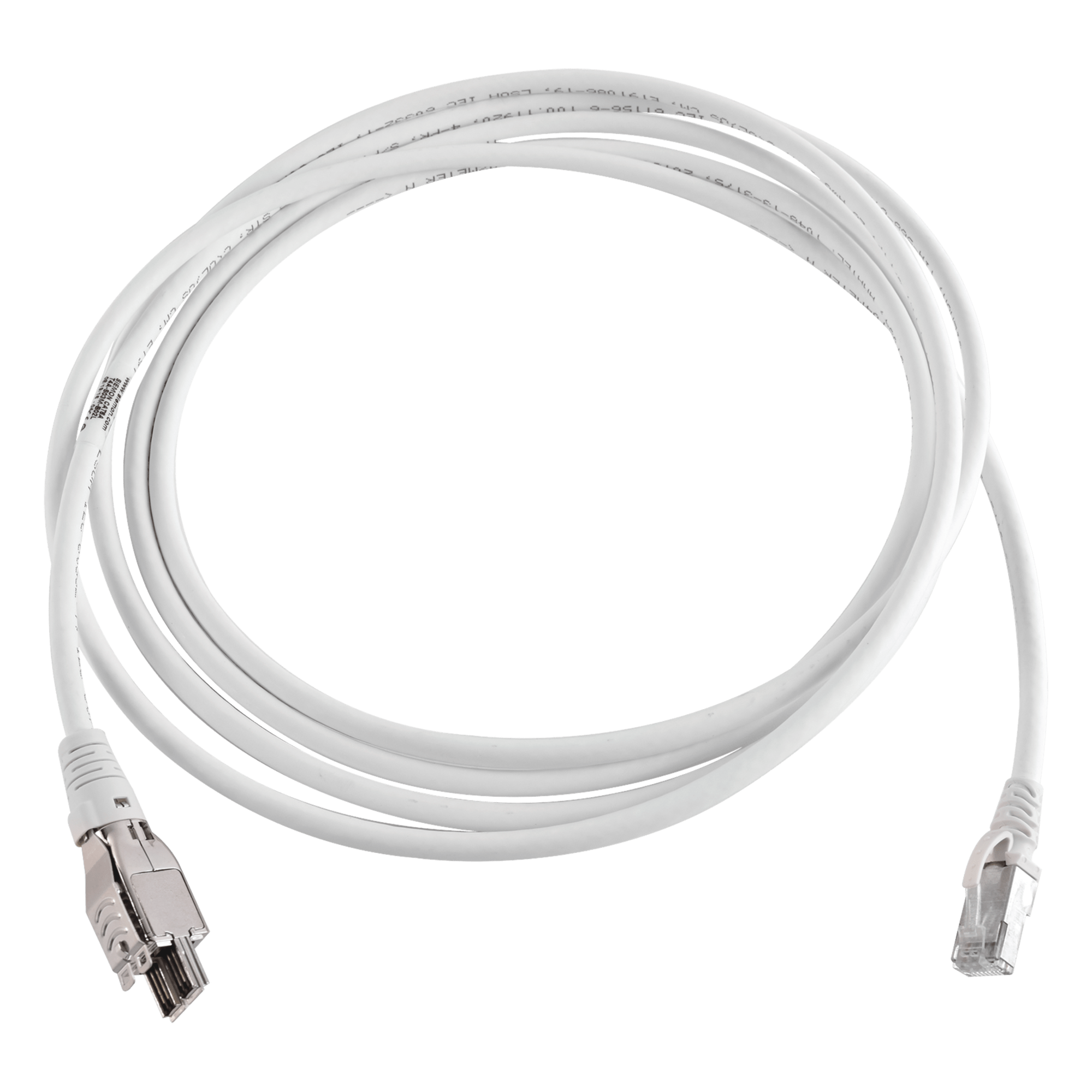 Patch Cord TERA Cat6A 1/10G Ethernet, de 4 Pares y Conector Modular, LS0H, Color Marfil, 3 Metros (9.84 Pies) — SIEMON · SKU T4A-S03M-B02L