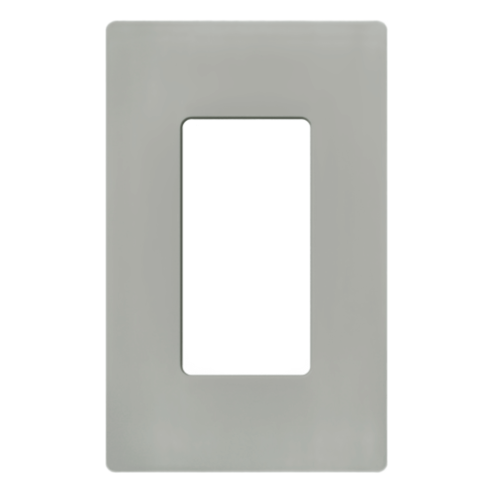 Placa de pared Claro de 1 espacio sin tornillos visibles, para atenuadores, apagadores y controles Lutron con apertura tipo Designer, acabado brillante color gris — LUTRON ELECTRONICS · SKU CW1GR