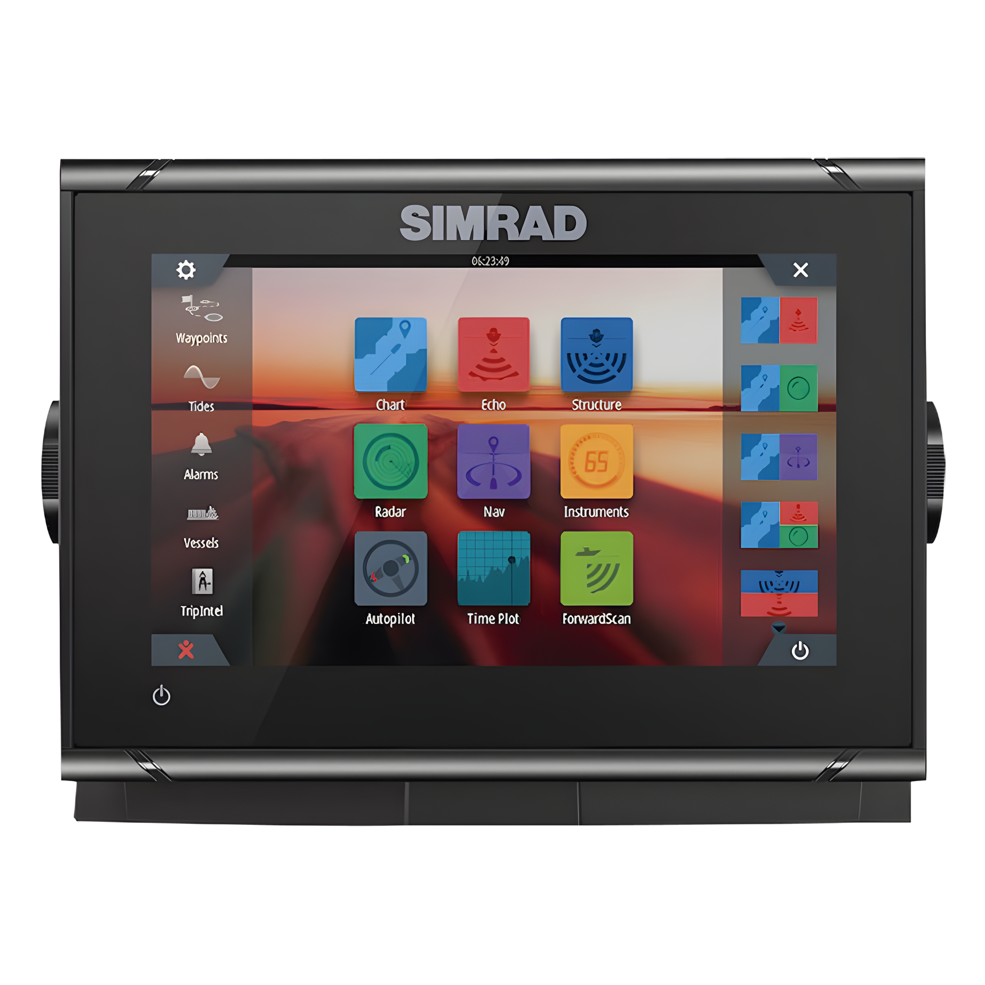Pantalla Náutica GO7 XSR / GPS Integrado / Sonar y Radar / Pantalla Táctil 7" / Conectividad Inalámbrica / Compatible con NMEA 2000® / SteadySteer™ Autopilot / FishReveal™ Technology — SIMRAD · SKU 000-14448-001