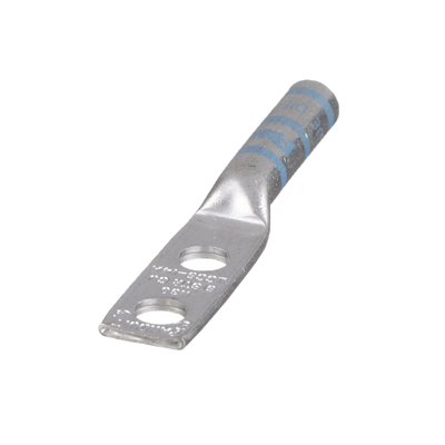 Zapata de compresión LCC6-14A-L para cal. 6 Awg, Doble barreno para tornillo prisionero de 1/4, Espaciado de orificio 16mm, 1 Pz