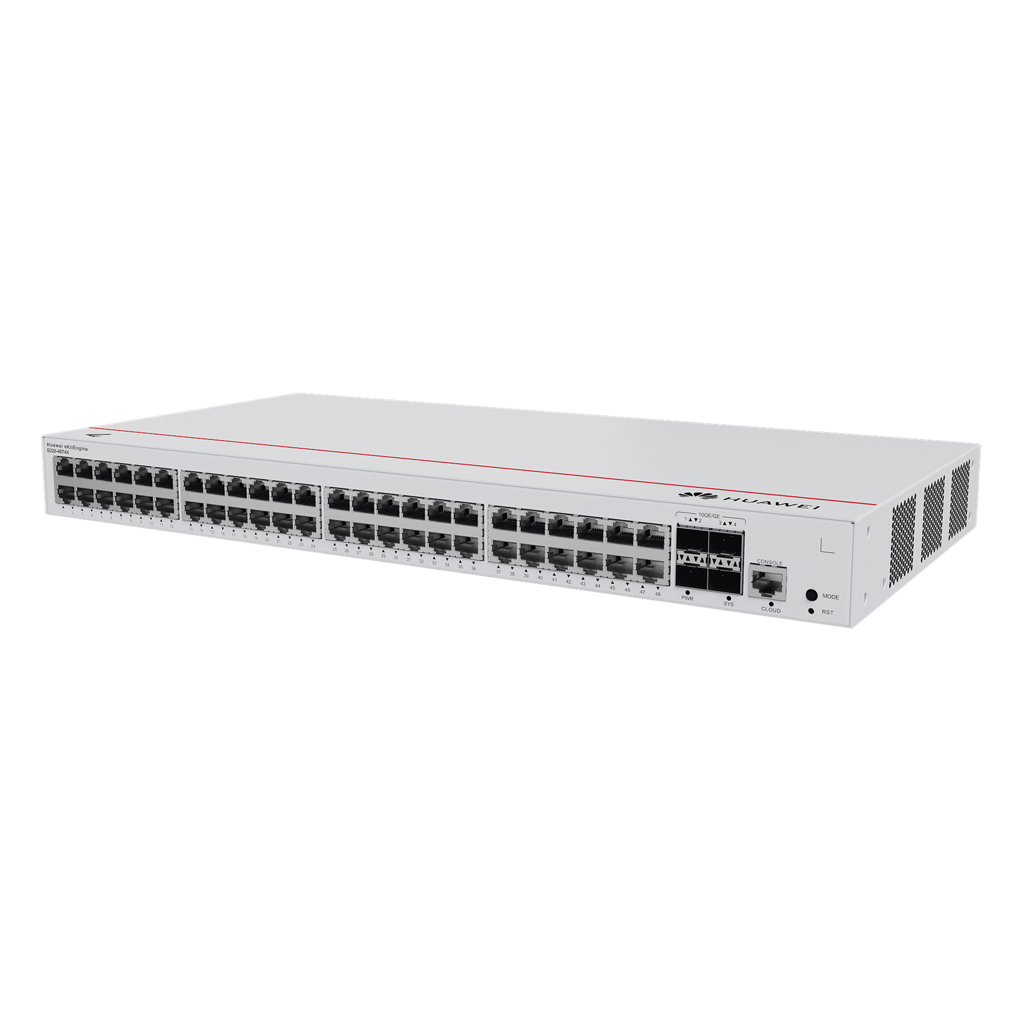 Switch de Acceso Gigabit Administrable  Capa 2 / 48 puertos 10/100/1000 Mbps / 4 Puertos 1GE SFP Uplink / ERPS  / IMGP Snooping / DHCP Snooping / Administración Nube Gratis — HUAWEI · SKU S220-48T4S
