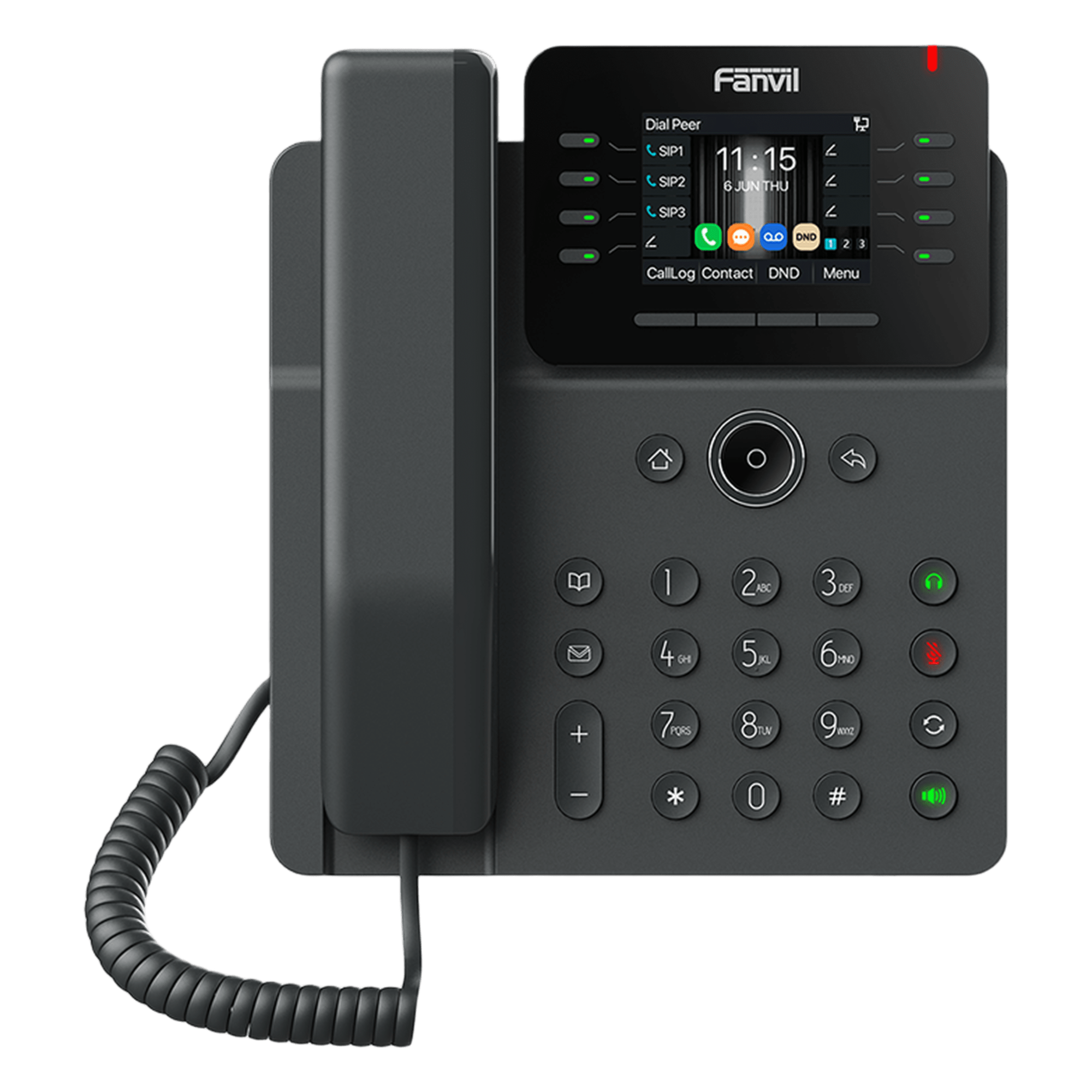 Teléfono IP Empresarial / 12 Líneas SIP / Pantalla Color 2.8" HD 320x240 / Audio HD G.722 y Opus / Conferencia 6 Vías / Bluetooth 5.4 / PoE 802.3af / Gigabit — FANVIL · SKU V62G