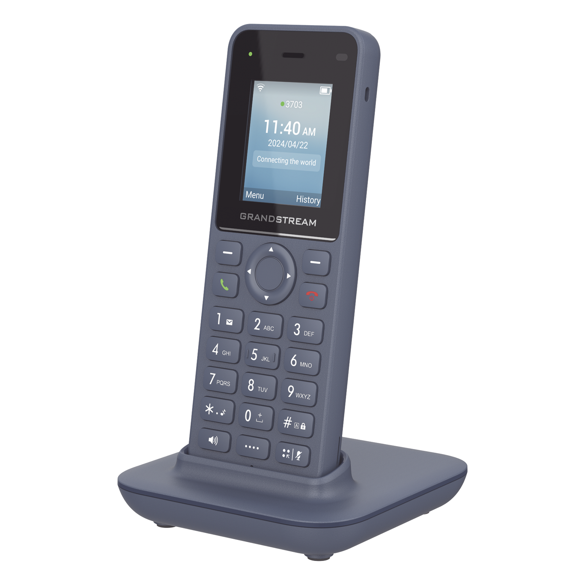Teléfono IP inalámbrico Wi-Fi, portátil, 2 líneas, 2 cuentas SIP, Voz HD, Bluetooth, Puerto USB tipo C — GRANDSTREAM · SKU WP816