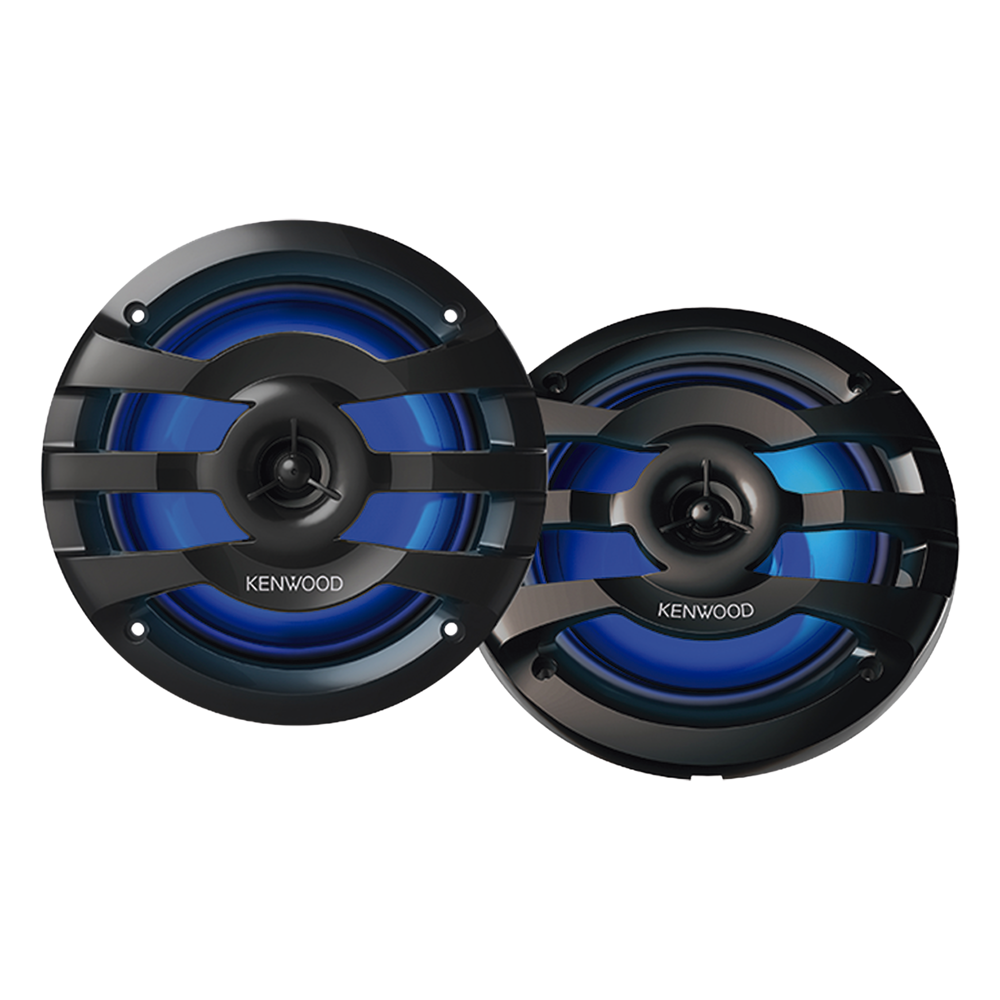 Par de altavoces fabricados en grado marinos en rejilla color negro de 6.5" con iluminación led, potencia máxima de 260 W — JVC KENWOOD · SKU KFC1673MRBL