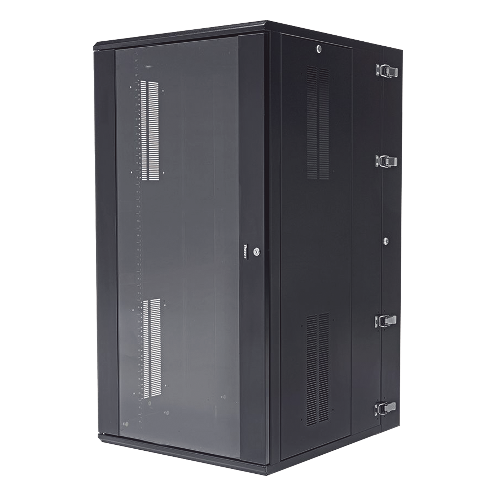 Gabinete PanZone de Montaje en Pared, de 19in, Puerta con Ventana de Seguridad, 26 UR, 762mm de Profundidad, Color Negro — PANDUIT · SKU PZWMC2630W
