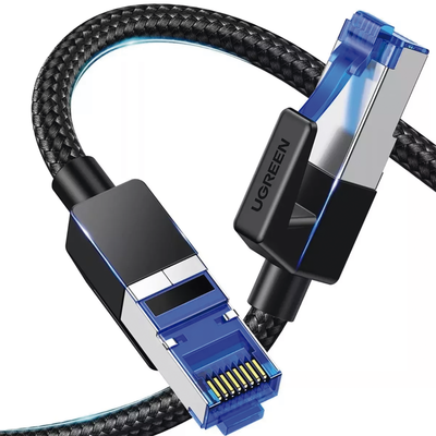 Cable Ethernet Cat8 Class F/FTP Redondo con Malla de Nylon 5 Metros (16.40 Pies)