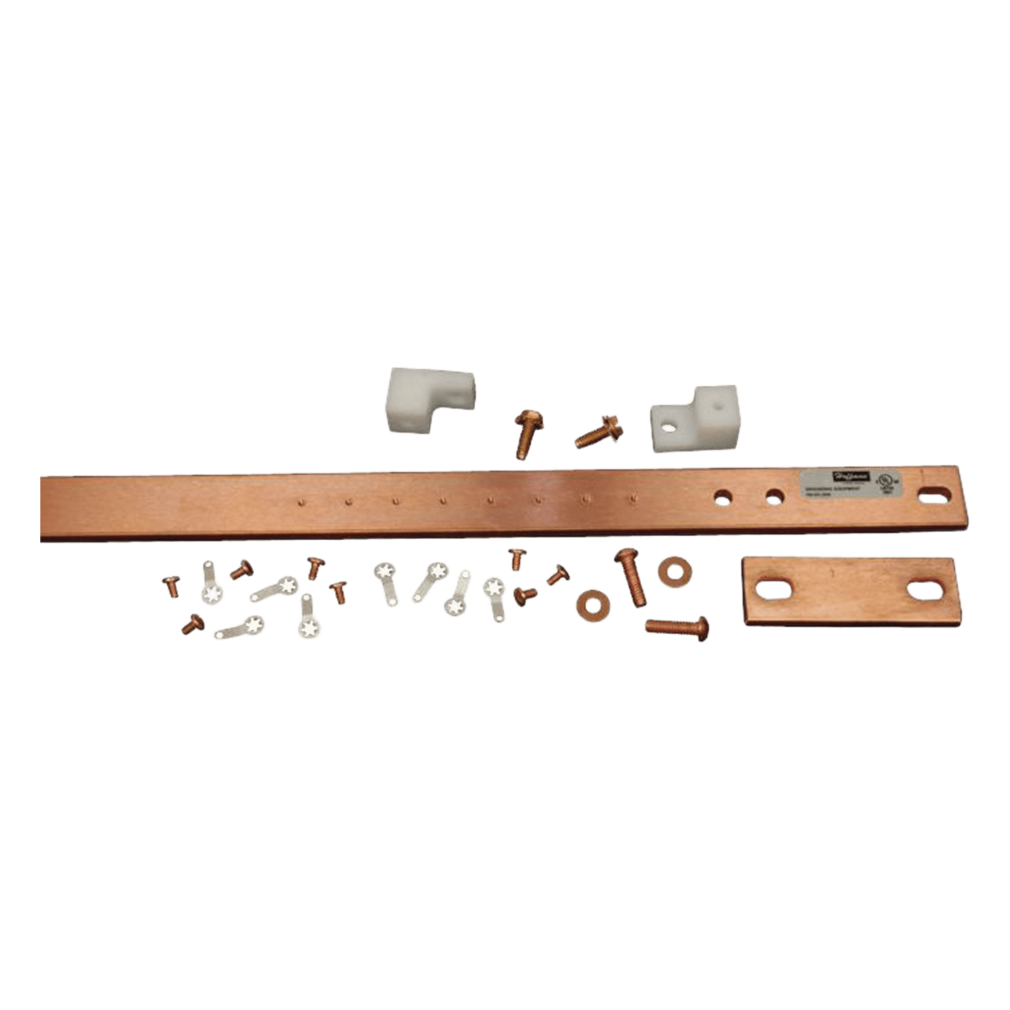Barra de Tierra Física para Rack 19" (482.6 mm) / 1 UR / Aleación de Cobre 110 Estañado / Espesor 6 mm / Cumple EIA-310-D / Incluye Kit de Montaje — HOFFMAN · SKU DG19