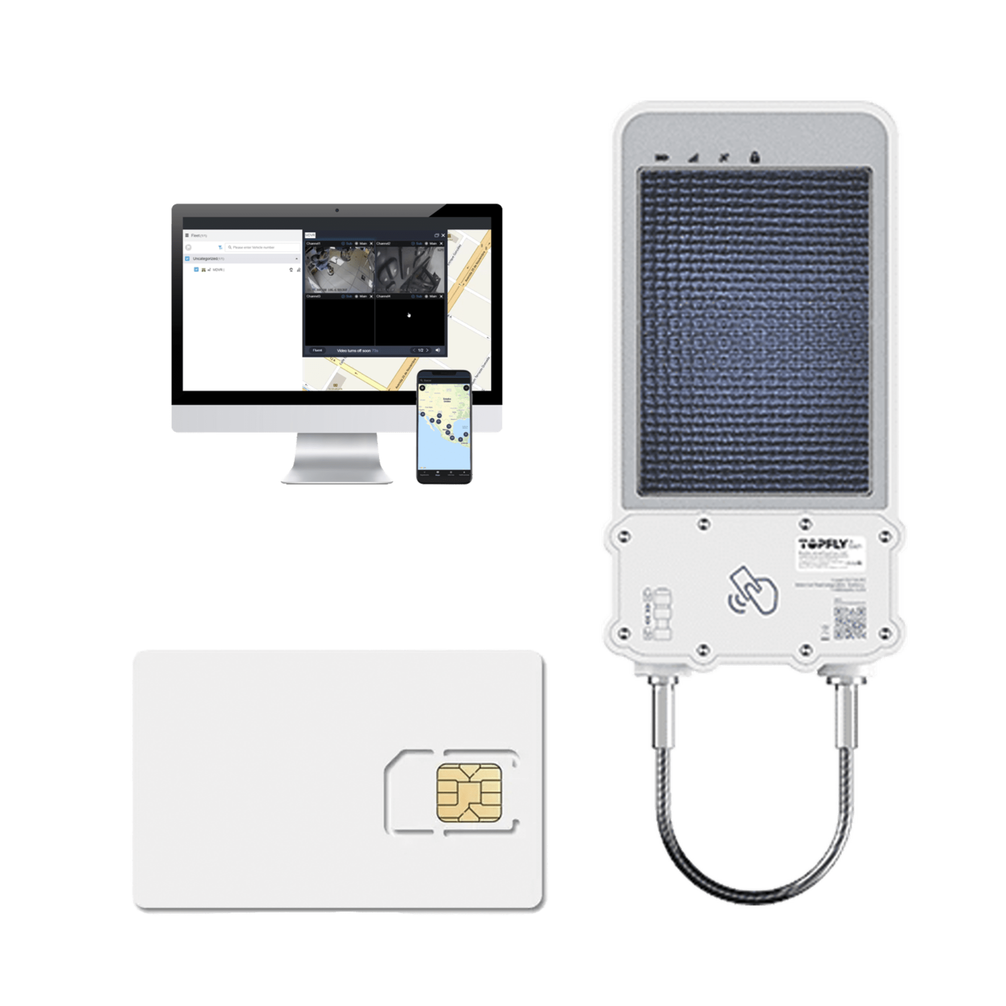 kIT Cerradura Inteligente GPS con Energía Solar / SolarGuardX 100 / Seguimiento de Activos LTE Cat-M1 / Desbloqueo por RFID BLE OTA / Impermeable IP67 / Detección de Movimiento / Batería 14400mAh / + EPCOMGPSCODE + SIM500MB2Y — TopFlyTech · SKU SOLARGUARDX100KITCODE