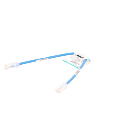 Cable de Parcheo UTP Cat6A, CM/LSZH, Diámetro Reducido (28AWG), Color Azul, 0.3 Metros (1 Pie)