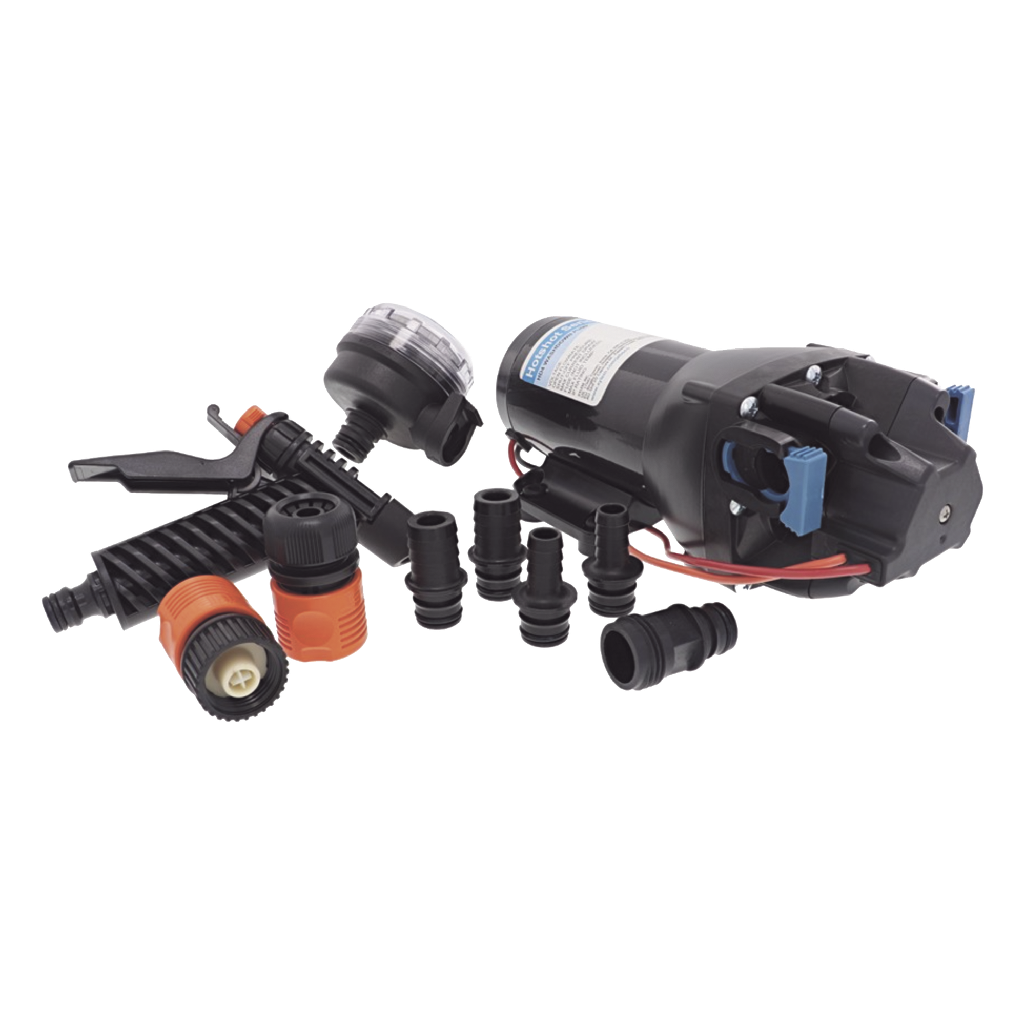 Bomba de lavado de alta presión y alto caudal HotShot HD 4 de 12 Vcd, 15LPM / 4GPM / 60 PSI — JABSCO · SKU Q401J-118N-3A