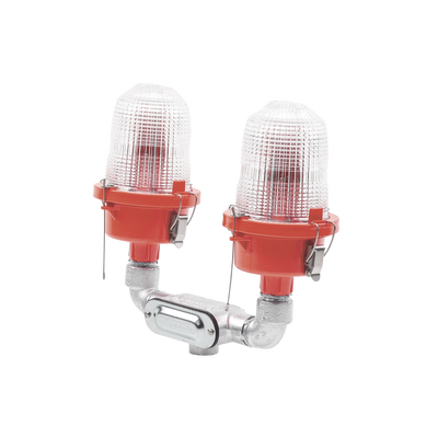 Lámpara de Obstrucción Roja Certificada/ Luz Fija Tipo L-810 Doble LED/ 120 - 240 Vca/ Luz Infraroja