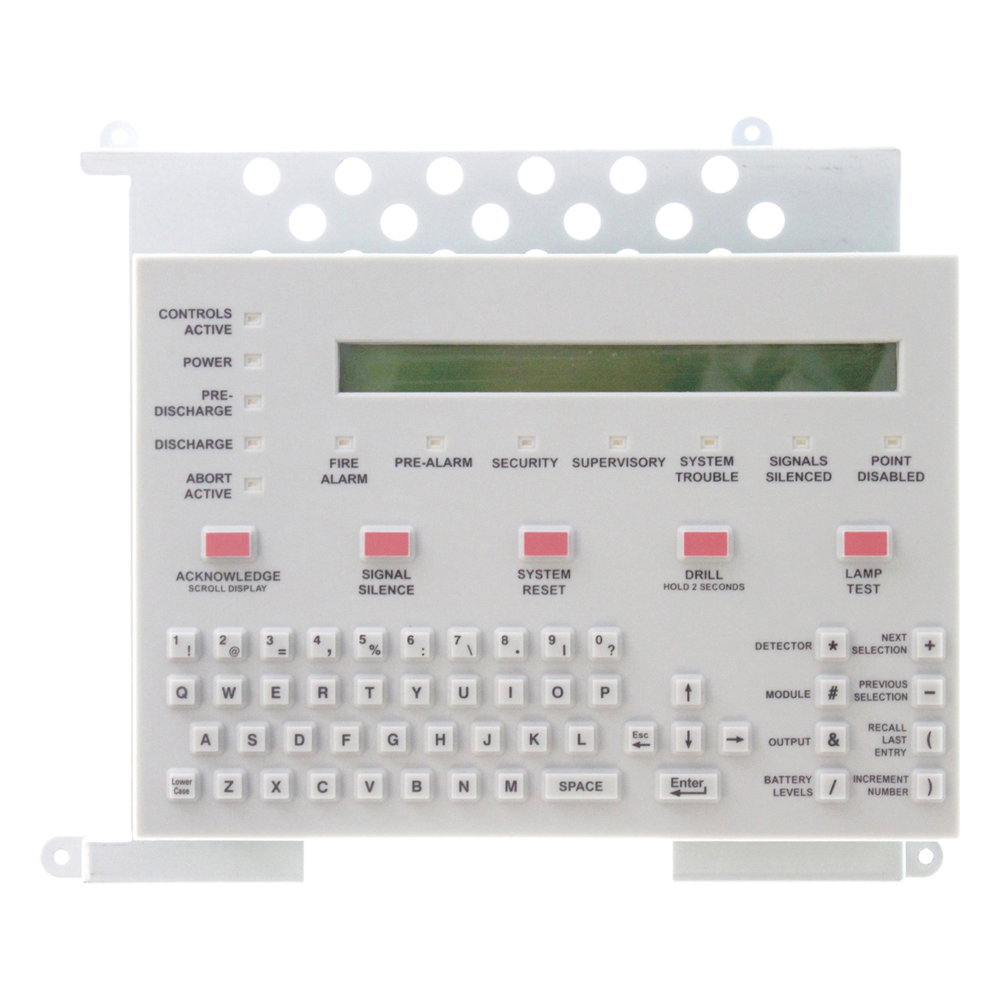 Teclado con Pantalla LCD / 80 Caracteres Retroiluminada / Teclado QWERTY Completo / 24 VCD / para Paneles de Detección de Incendio Serie ONYX — NOTIFIER · SKU KDM-R2