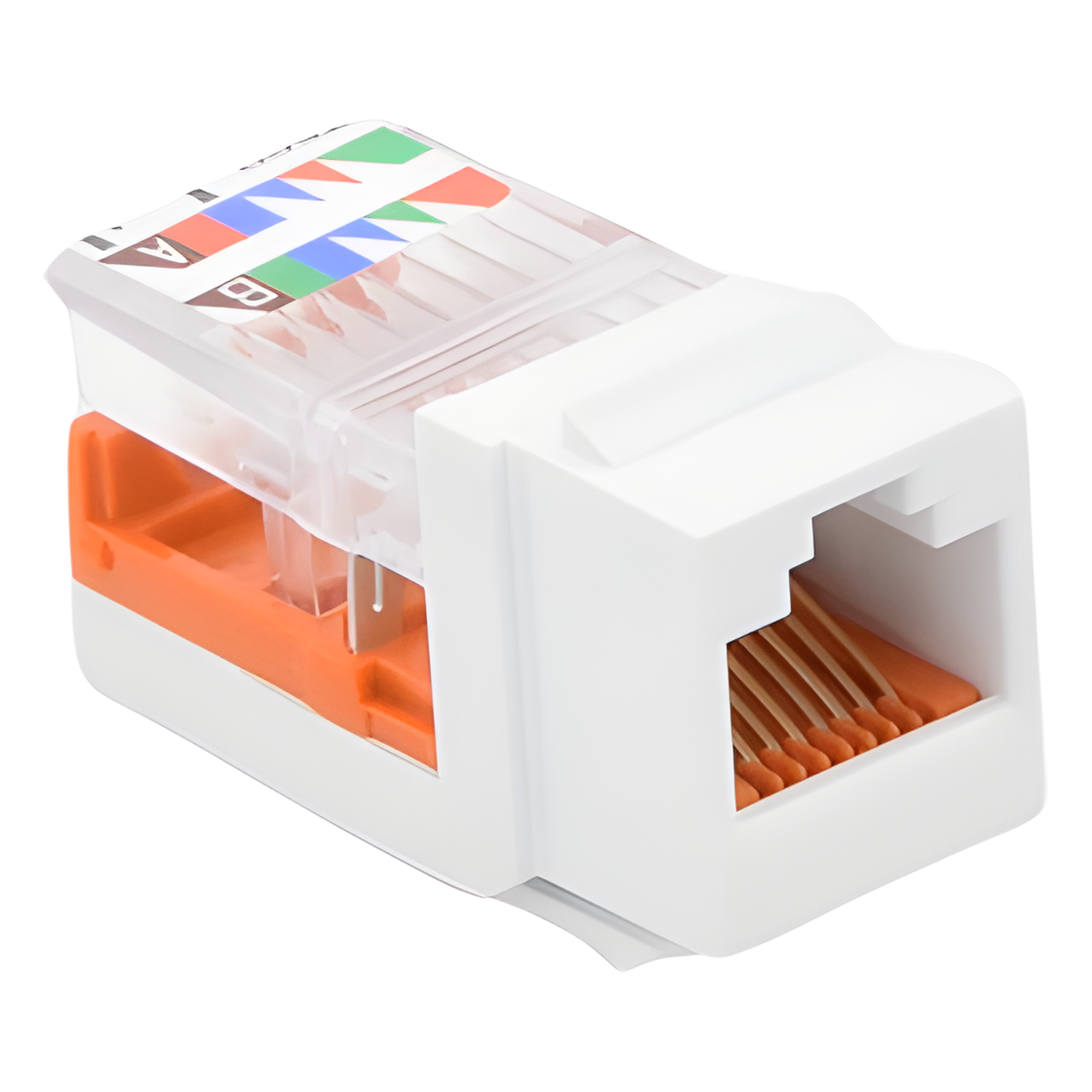Módulo Jack Keystone / Cat 5e / Clase D / RJ45 / Leadframe / T568A/B / Sin Blindaje / Blanco