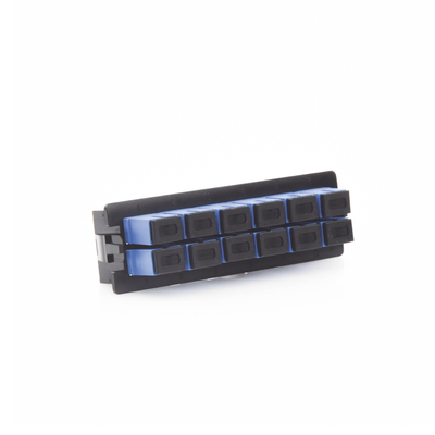 Placa Acopladora para Distribuidor de Fibra Óptica LP-ODF-8024, Incluye 12 Acopladores SC Simplex para Fibra Monomodo (12 Fibras)