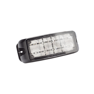 Luz de Advertencia de 5X2" 10 LED, Rojo/Azul, Bisel Negro, Lente Transparente