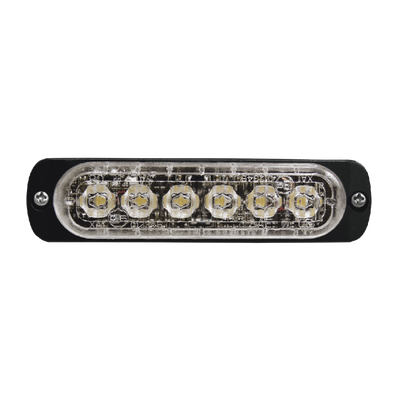 Luz Auxiliar de 6 LED, Ambar, Lente Transparente, SAE