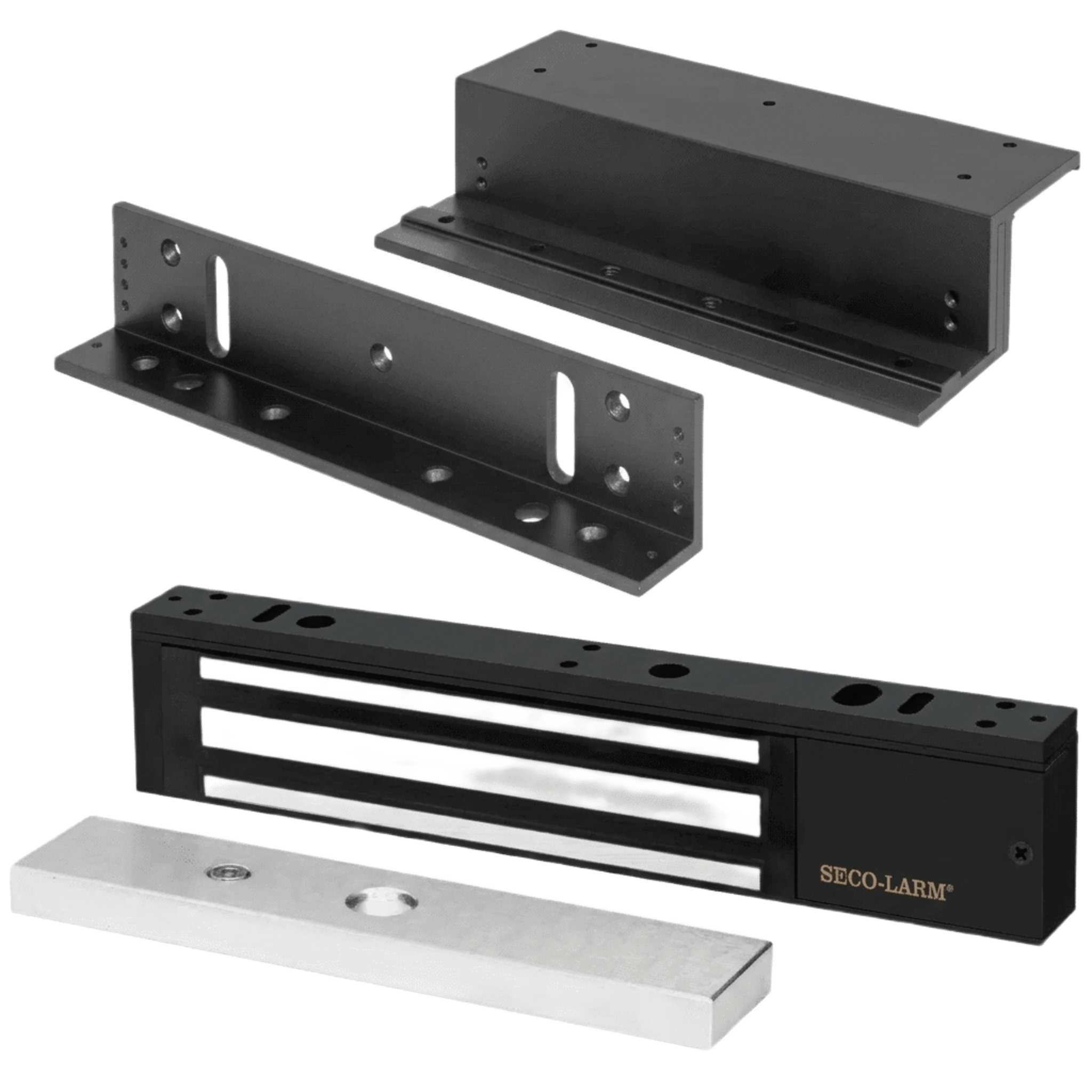 Kit Para Control de Acceso Incluye Chapa Magnética de 600 Lbs / Montaje En Z y L / Uso Interior / Certificación UL / Color Negro / Diseño Elegante — ENFORCER SECOLARM · SKU E941SB600PQ/KITZ