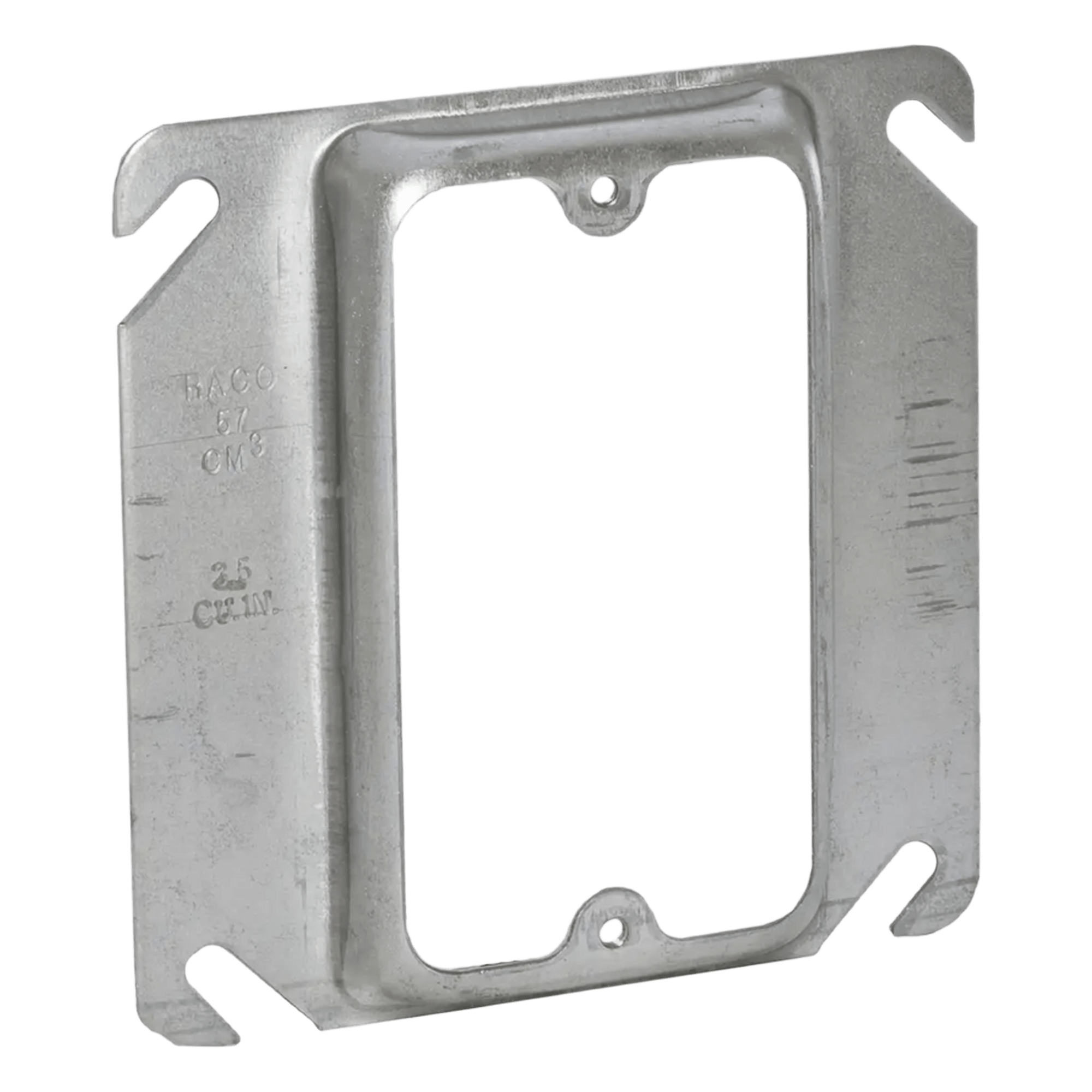 Sobretapa Cuadrada Galvanizada  de 4", realce de 1/2". — RACO · SKU HUB-772