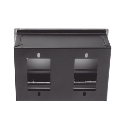 Caja Universal Vacía de 2 Módulos para Instalación en Escritorio (Voz, Datos, Video, Contactos Eléctricos), (No Incluye Accesorios)