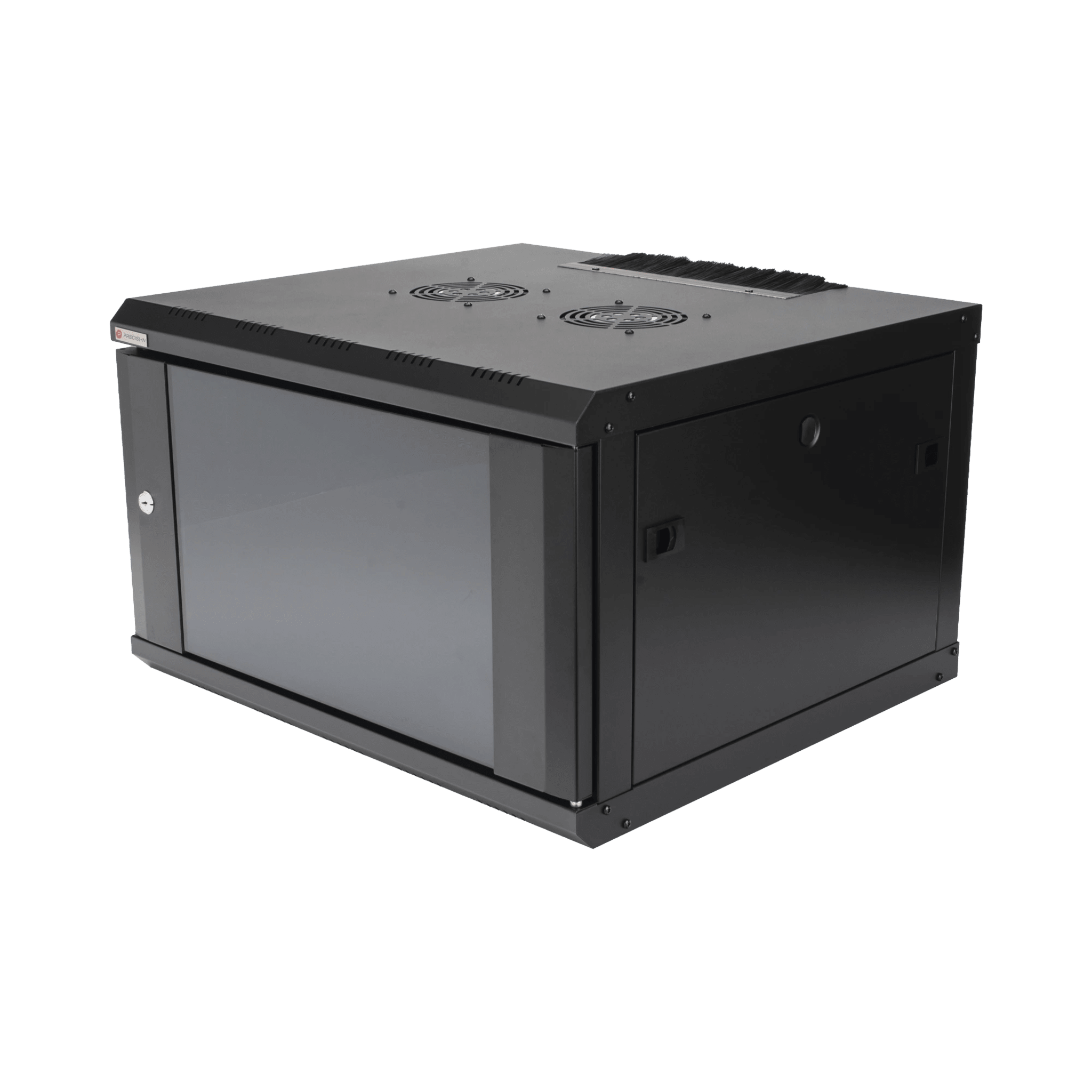 Gabinete de Pared Desarmable / 6U / 19 Pulgadas / 600 x 550 x 382 mm / Cristal Templado 5 mm / Carga Estática 60 kg / Acero SPCC RAL 9004 / IP20 Interior / RoHS