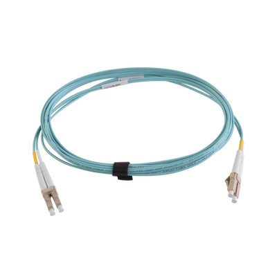 Jumper de Fibra Óptica Multimodo 50/125 XGLO OM3, LC-LC Duplex, OFNR, Color Aqua, 3 Metros (9.84 Pies)