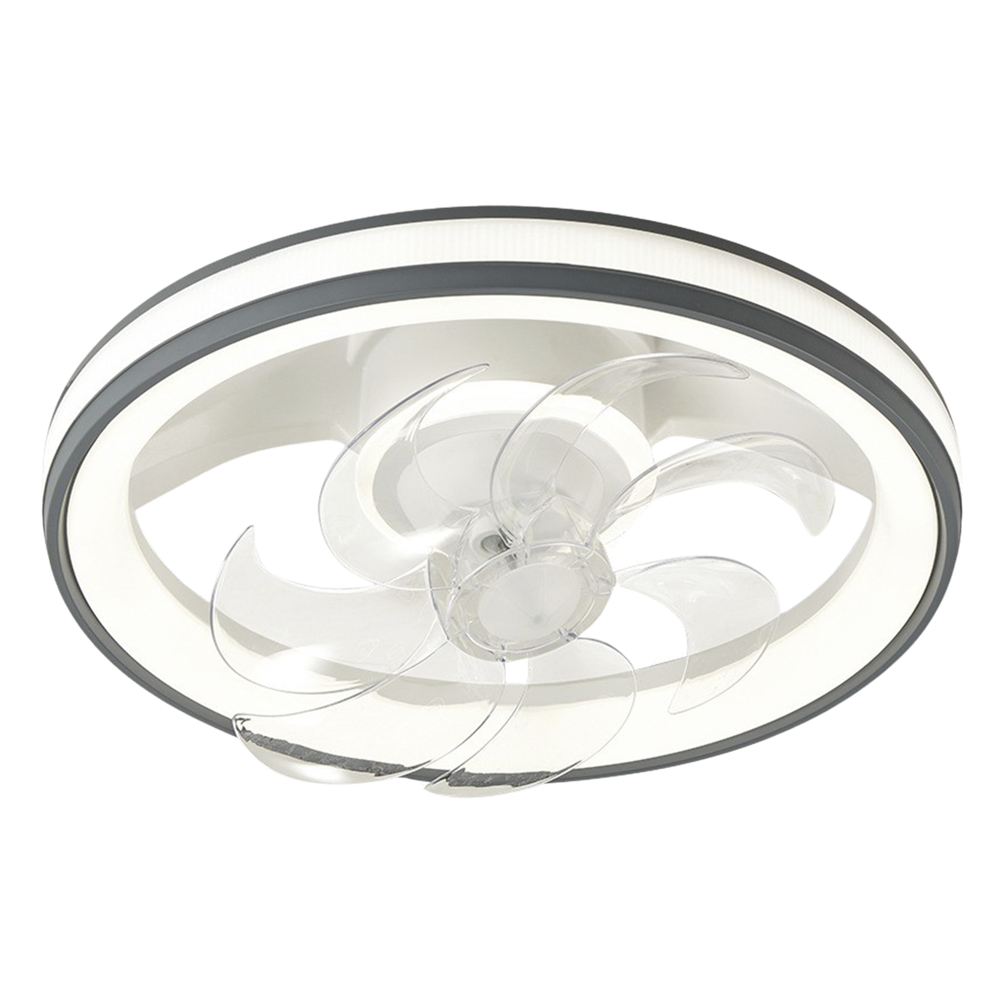 Ventilador de Techo con Luminario LED de  110 V CA 50/60 Hz /  88 W /4500 Lm / 6500 - 4 000 - 2 700 K /3 Tonos de Luz / 500 mm / 6 Velocidades / Dimeable /Color Blanco y Gris. — JWJ · SKU JLV-013
