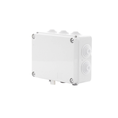 Caja de derivación de PVC Auto-extinguible con 10 entradas, tapa atornillada, 190 x 140 x 70 MM, Para Exterior (IP55)