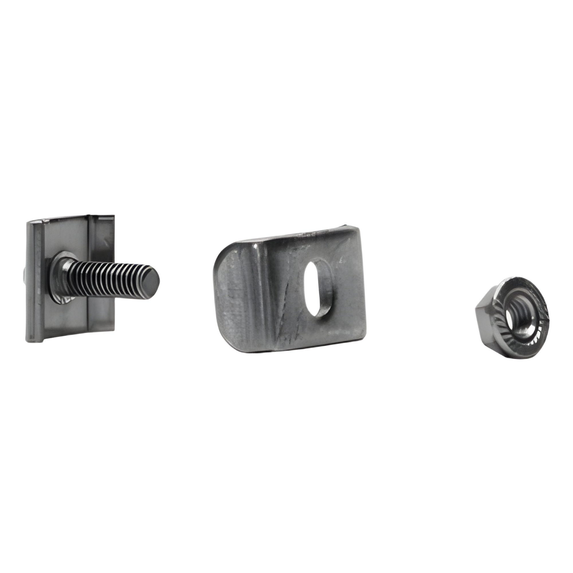 Kit 2 para unir tramos de charola, clema mediana, mas tornillo encastardo, con acabado Electro Zinc — CHAROFIL · SKU MG-51-KIT2EZ