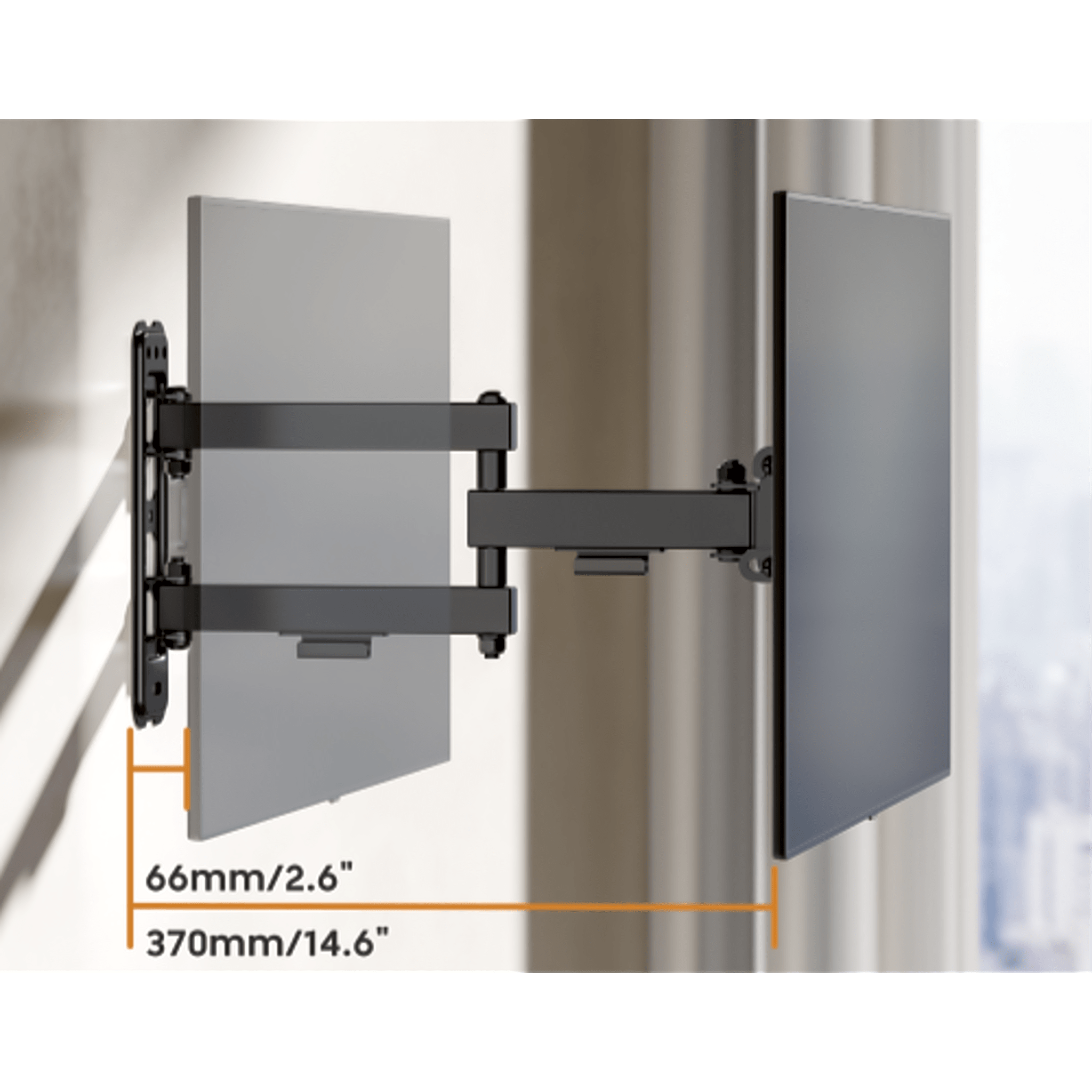 Soporte de Pared Articulado para Pantallas o Monitores | Compatibilidad VESA 75x75 - 200x200 / Hasta 43 Pulgadas | Capacidad Máxima de Carga 20 kg | Fabricado en Acero