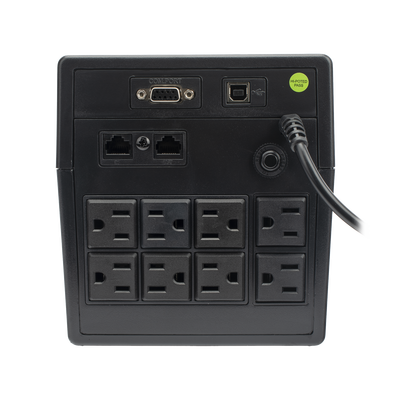 UPS 1000VA/600 W Línea Interactiva 120Vca / 8 tomas 5-15R (6 Respaldadas) / Regulación de Voltaje / Protección RJ45