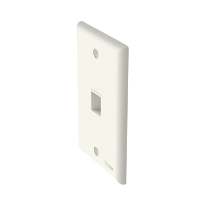 Placa de Pared Vertical, Salida Para 1 Puerto Keystone, Color Blanco Mate