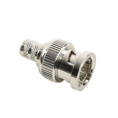 Conector BNC Macho de Anillo Plegable para Cable RG-6, Níquel/ Oro/ Teflón.