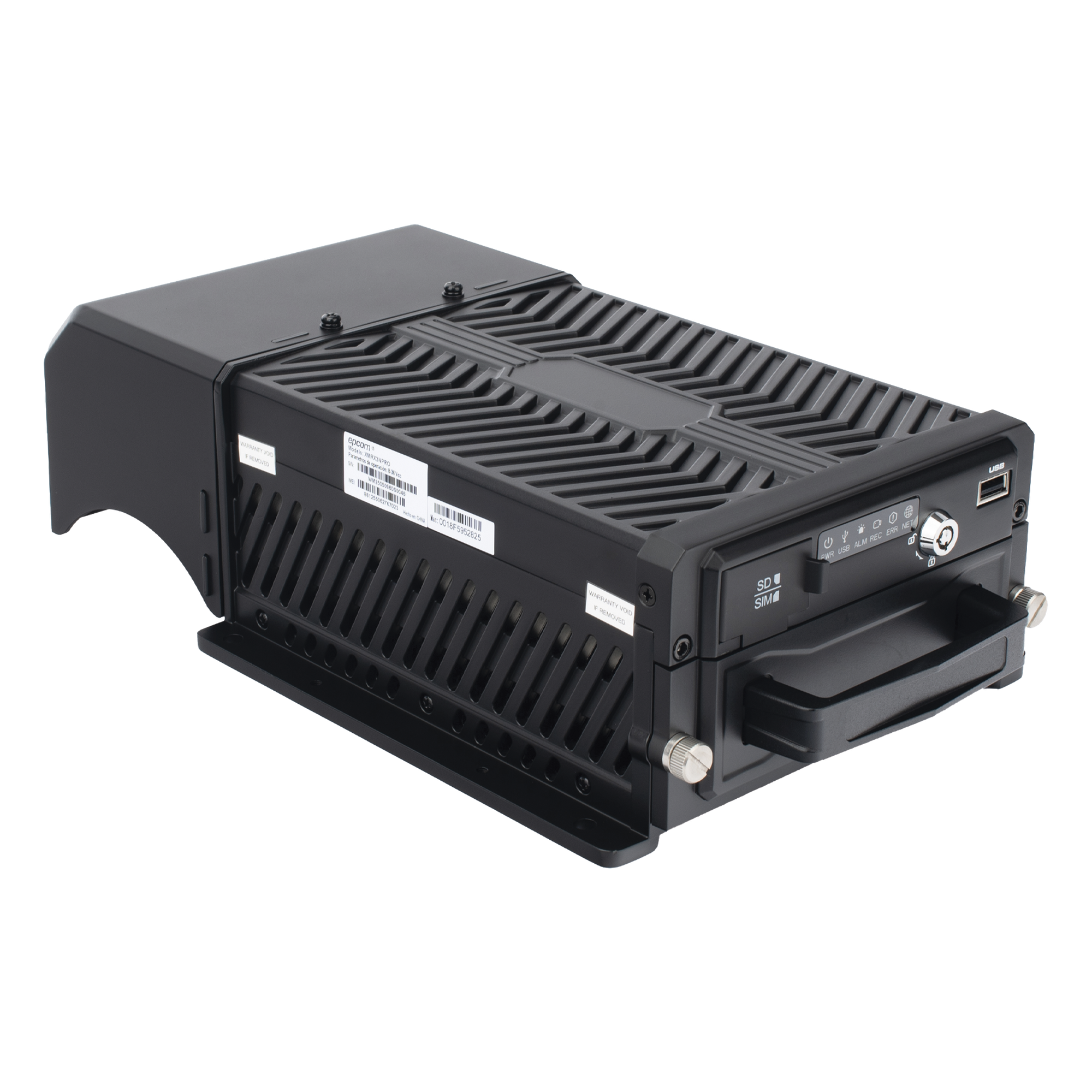 DVR Móvil / 8 Canales / 4 AHD 2 Megapixel + 4 IP / H.265 / Almacenamiento HDD y SSD M.2 / 4G / Wi-Fi / GPS / -40 a 70°C (-40 a 158°F)