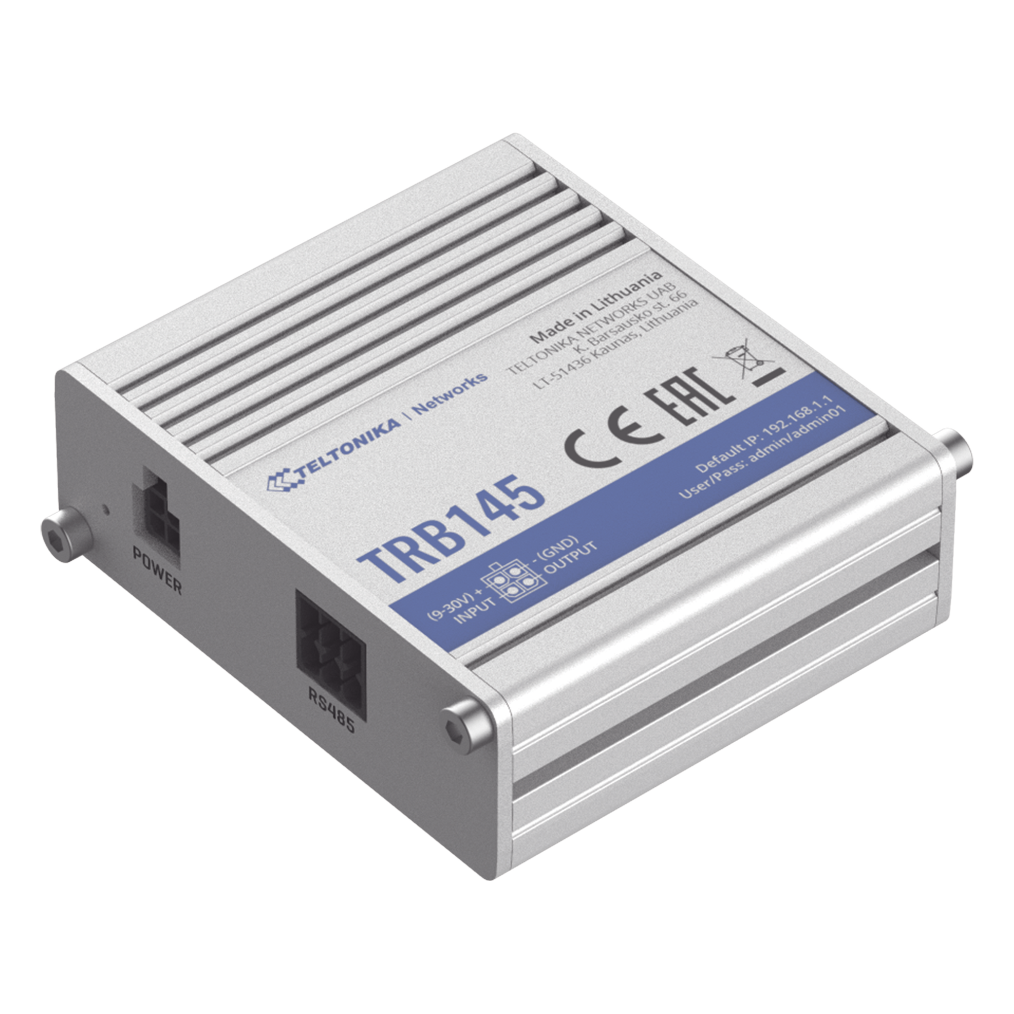 Gateway Industrial LTE 4G, con 1 puerto RS485 — TELTONIKA · SKU TRB145
