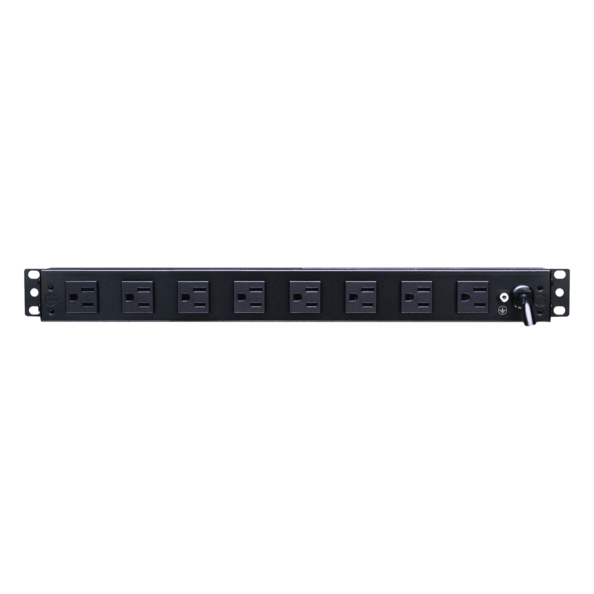 PDU Básico Para Distribución de Energía, Con 8 Tomas NEMA 5-15R Traseras y 2 Tomas 5-15R Frontales, 1UR, 15 Amp, 120 Vca — CYBERPOWER · SKU PDU15B2F8R