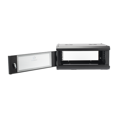 Gabinete de Pared con Puerta de Cristal Templado, 455 mm de Profundidad, 4U Rack de 19 in, Acero Reforzado