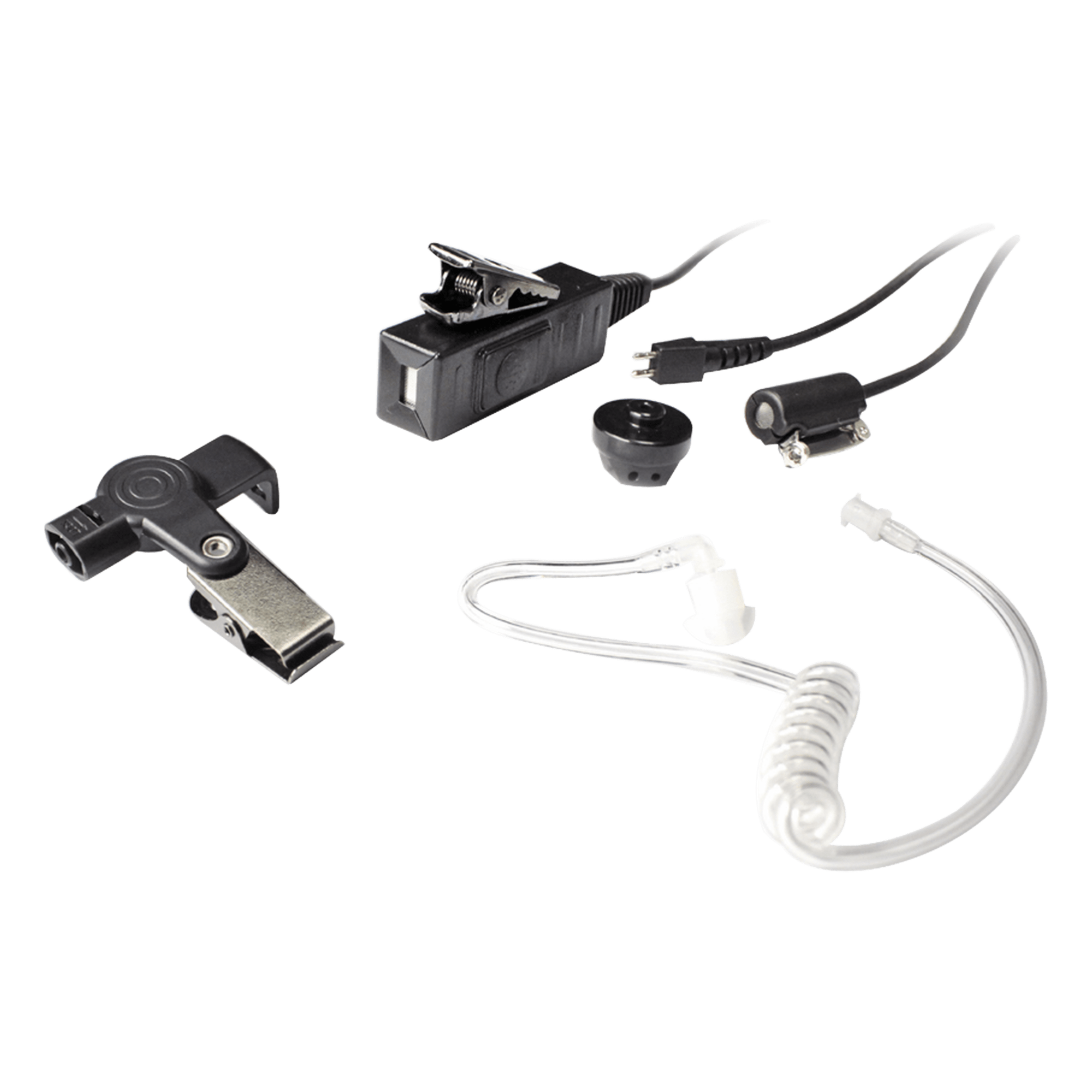 Micrófono-Audífono de Vigilancia / 3 Cables / Tubo Acústico Transparente / PTT Remoto / Uso Profesional Táctico — TXPRO · SKU TX885H02