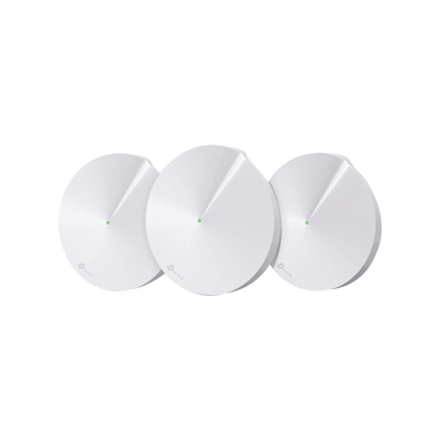 Kit 3 Routers Inalámbricos MESH Interior para Hogar / Doble Banda Wi-Fi 5 AC1300 Mbps / 2 Puerto Gigabit WAN/LAN / 4 Antenas Internas / Administración Mediante la App Deco (iOS, Android) / Protección HomeCare