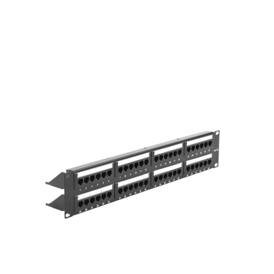 Panel de Parcheo de Impacto (110) UTP de 48 Puertos Cat5e 19 Pulgadas (48.26 cm), 2U con Barra para Organizar Cable