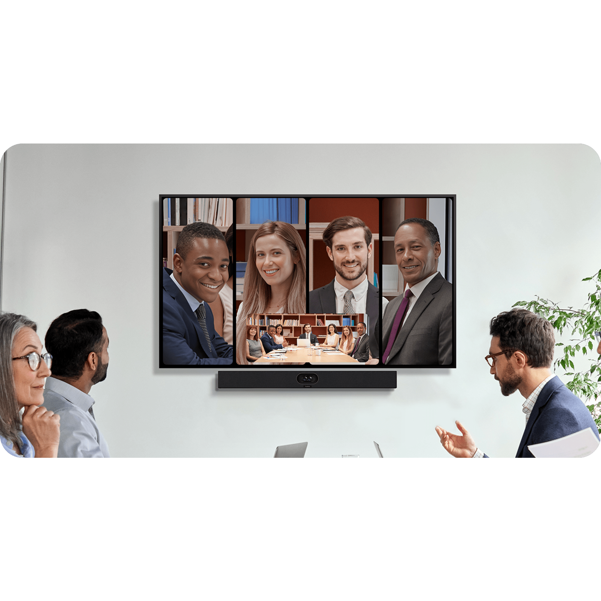 Barra de Videoconferencia Todo-en-Uno / 4K 30 fps / Doble Lente 48 MP / Alcance de Audio 6 m (19.7 ft) / 8 Micrófonos MEMS / Parlantes Estéreo 20W / USB, HDMI, Wi-Fi, Bluetooth