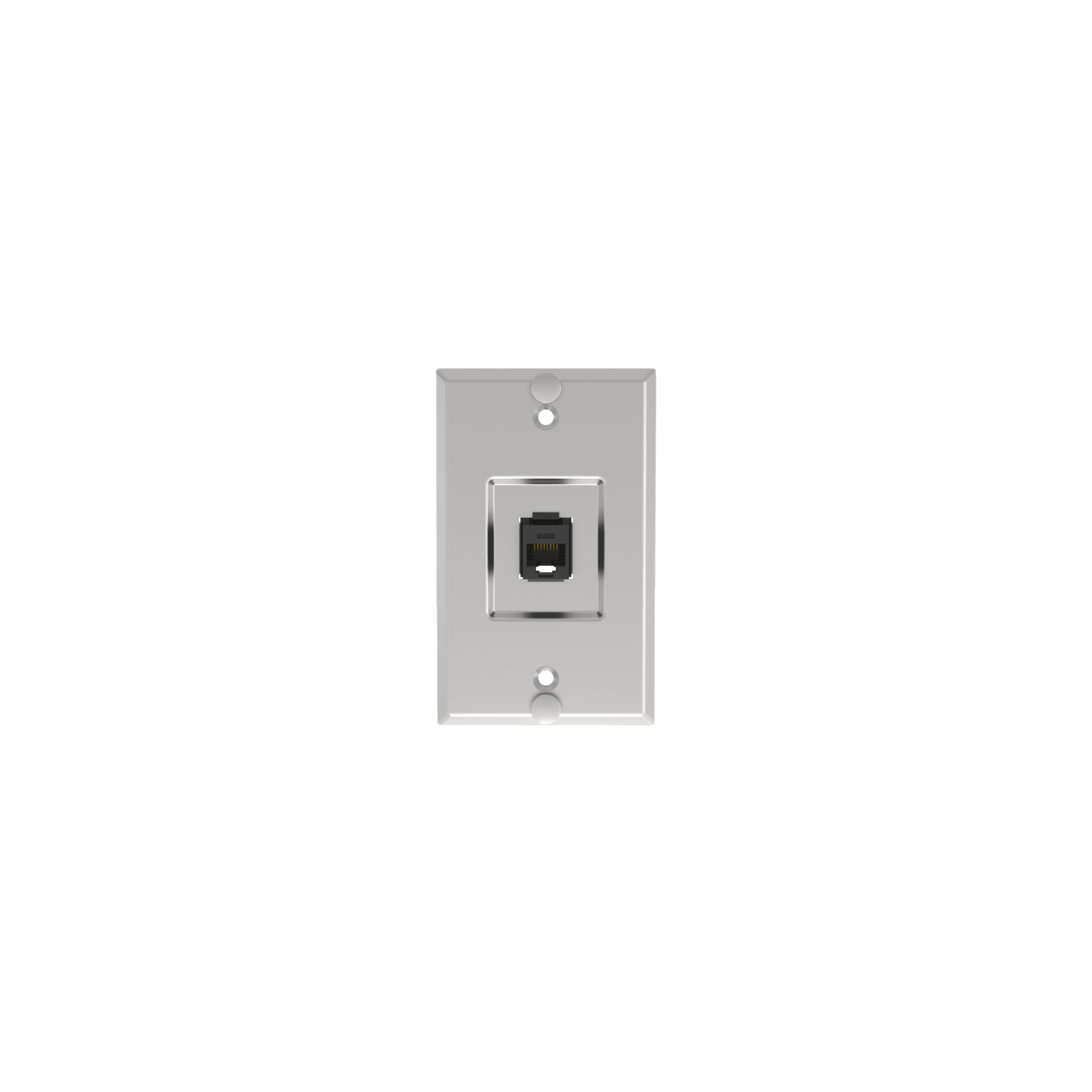 Placa de Pared Telefónica, Salida de 1 Puerto Keystone, Con Jack Cat5e Estilo TP, de Acero Inoxidable