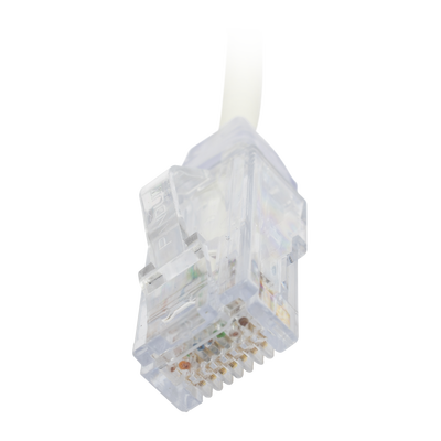 Cable de Parcheo TX6, UTP Cat6, Diámetro Reducido (28AWG), Color Blanco, 20.32 cm (8 Pulgadas)