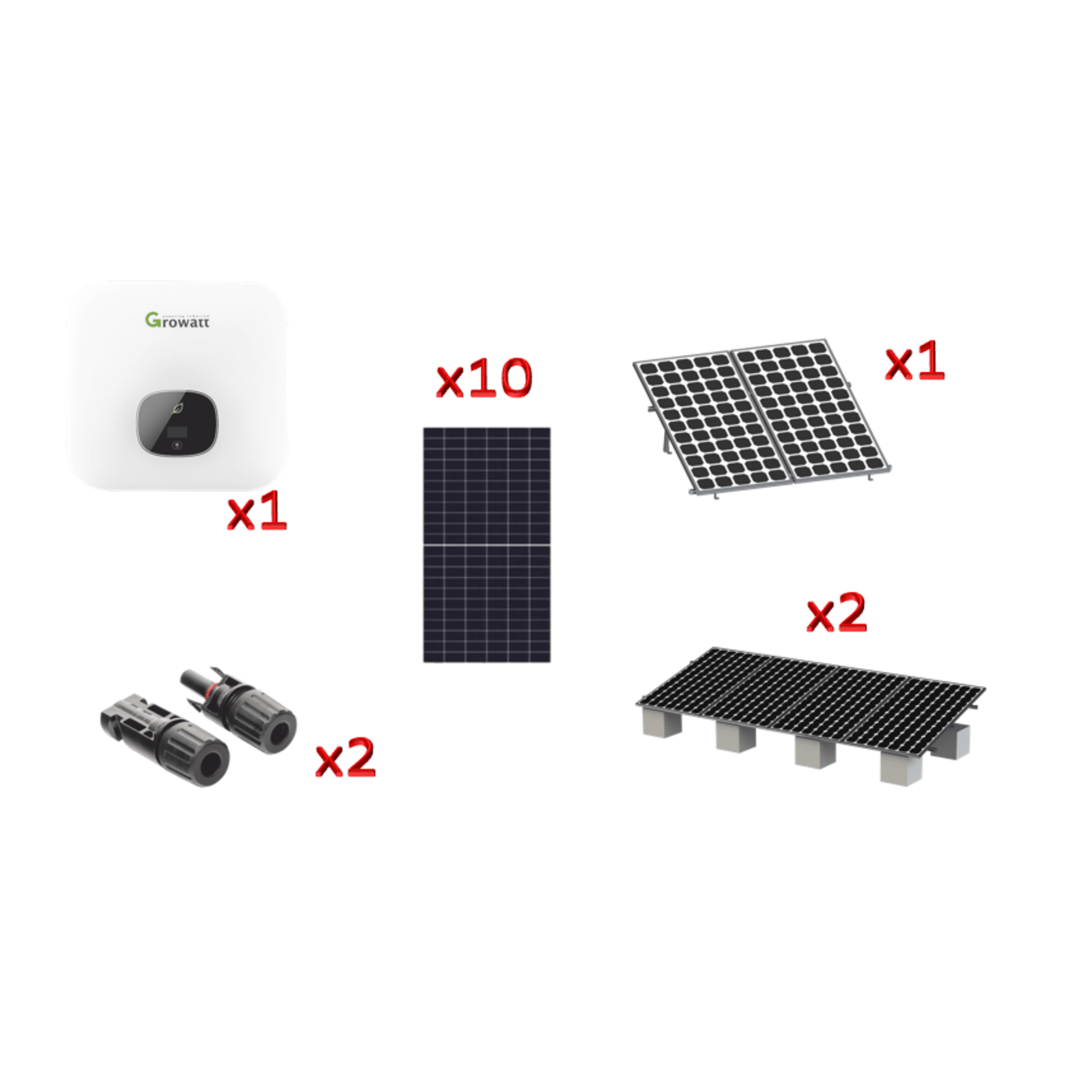 Kit Solar Interconexion  / 6 kW  220Vca / Inversor GROWATT / Montaje Incluido   · SKU MIN6000KIT1