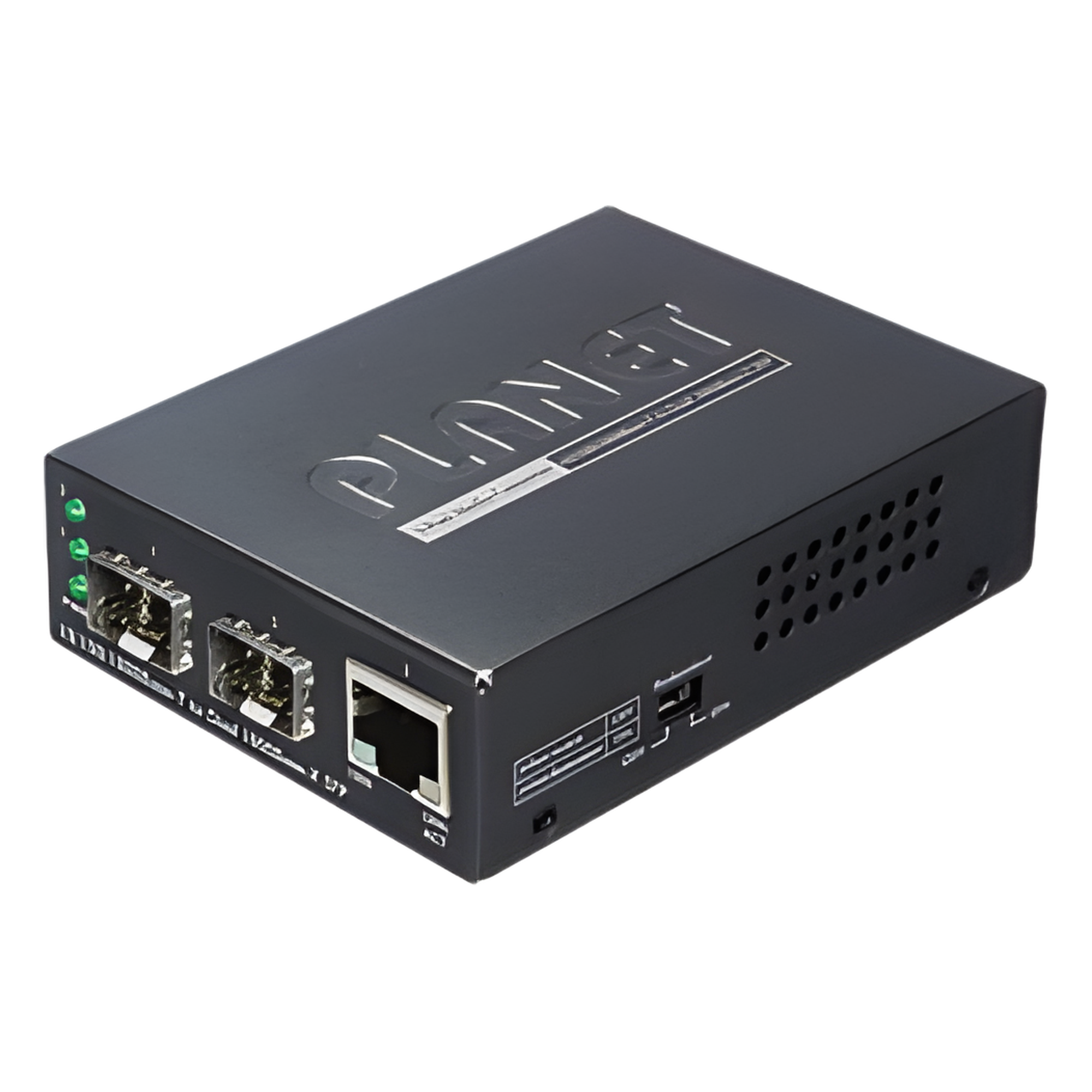 Convertidor de Medios con Doble Puerto SFP 1000BASE-FX/SX/LX y Puerto Ethernet 1000Base-T  — PLANET · SKU GT-1205A