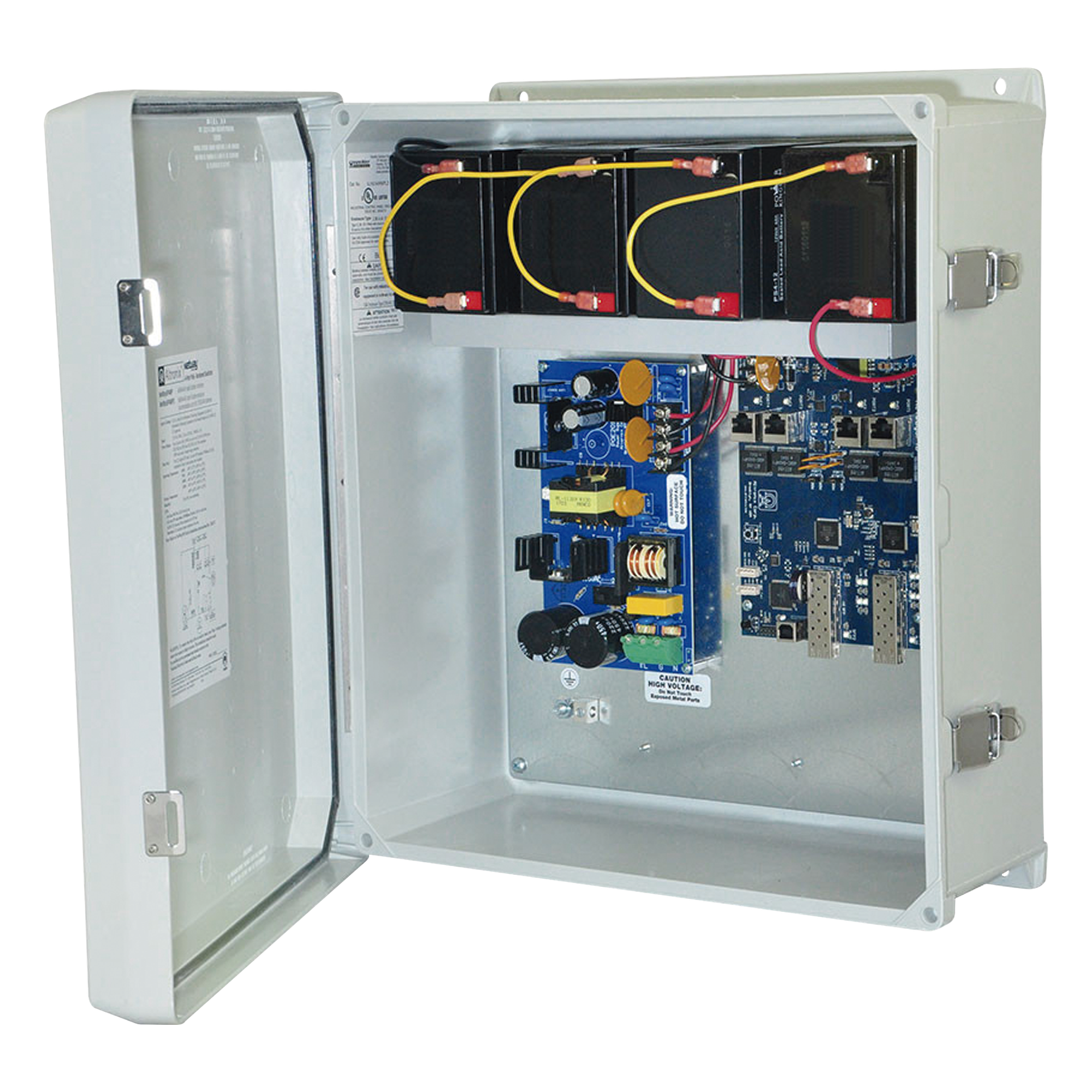 Fuente de Alimentación para PoE / 2 Entradas 1G Fiber SFP / 4 Salidas 10/100/1000 PoE/PoE+ configurable para 2 Salidas 60W Hi-PoE / Nema IP66 / Con capacidad de batería de respaldo / Requiere batería — ALTRONIX · SKU NETWAY-SP4-WPX