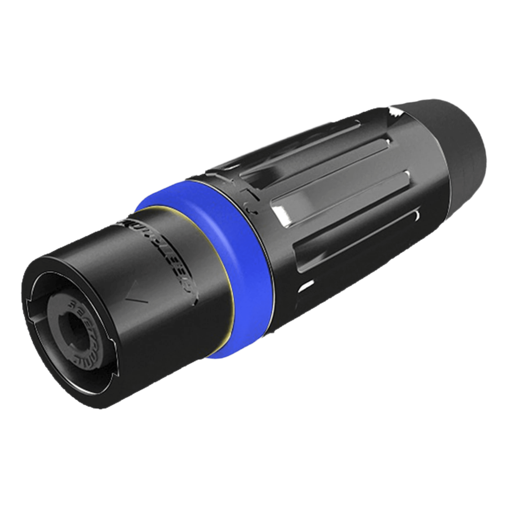 Speakon Conector de cable macho de 4 polos, carcasa negra, cable AWG10,  30A — SEETRONIC · SKU SLDM4-B